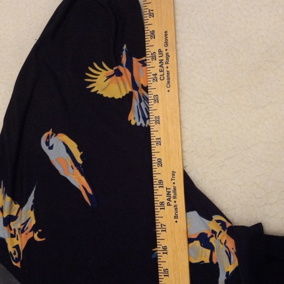 Deletta Anthropologie Fly Away Canary Large Bird Print Navy Blue Tunic SZ M - Picture 11 of 11